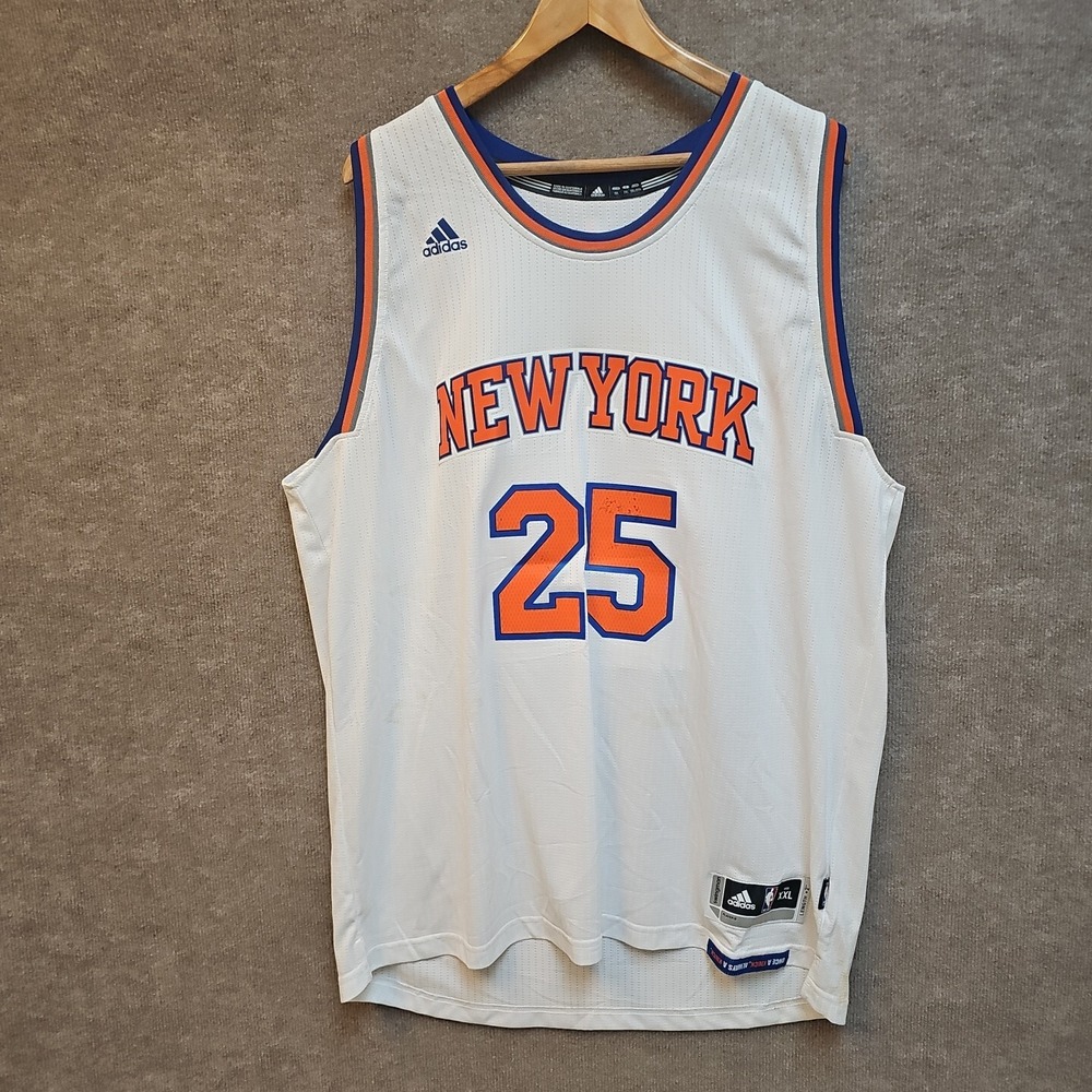 ADIDAS MEN'S DERRICK ROSE #25 NBA NEW YORK KNICKS BASKETBALL SHIRT JERSEY Sz 2XL